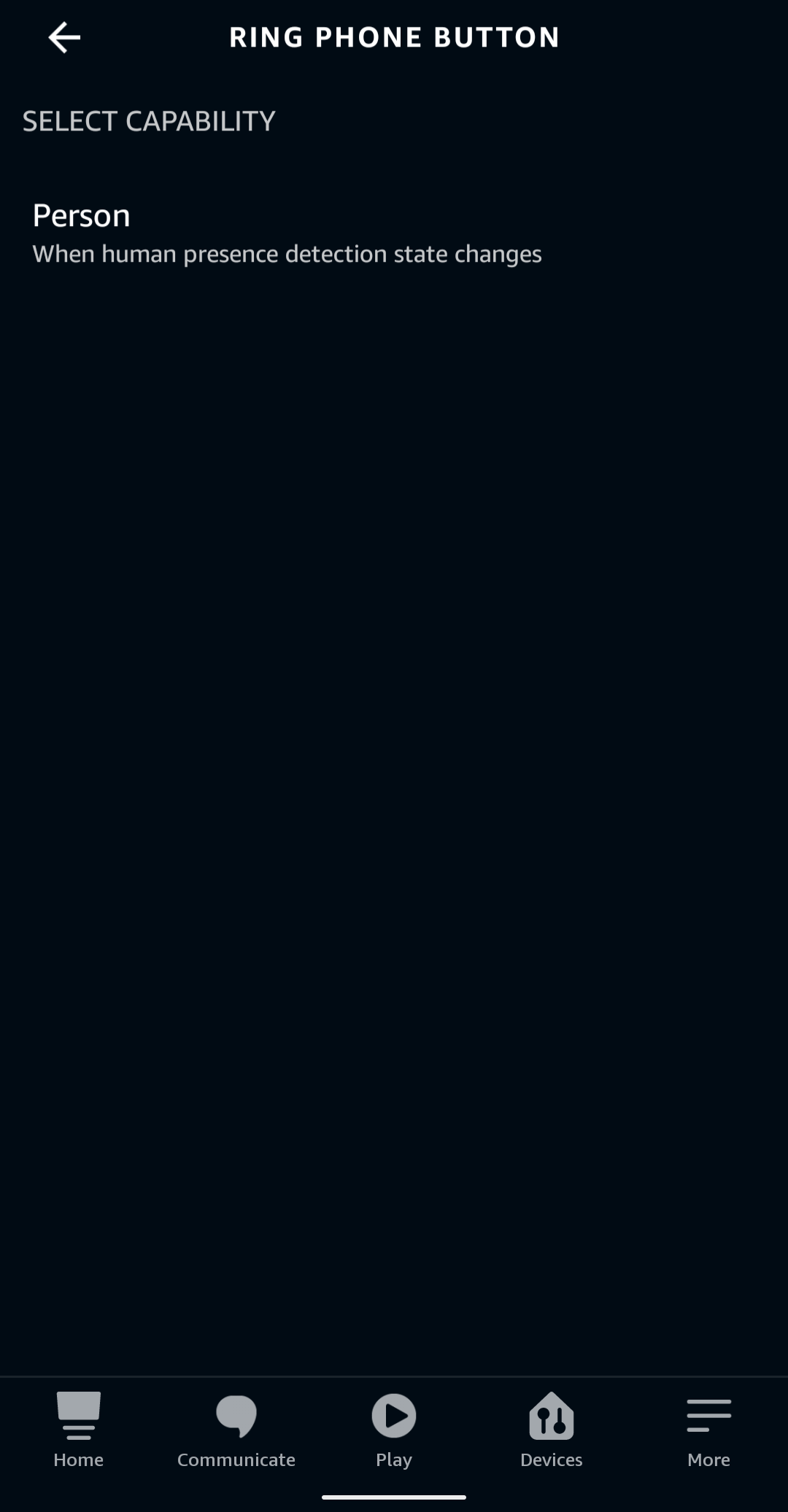 Screenshot: Alexa App Button Routine Trigger